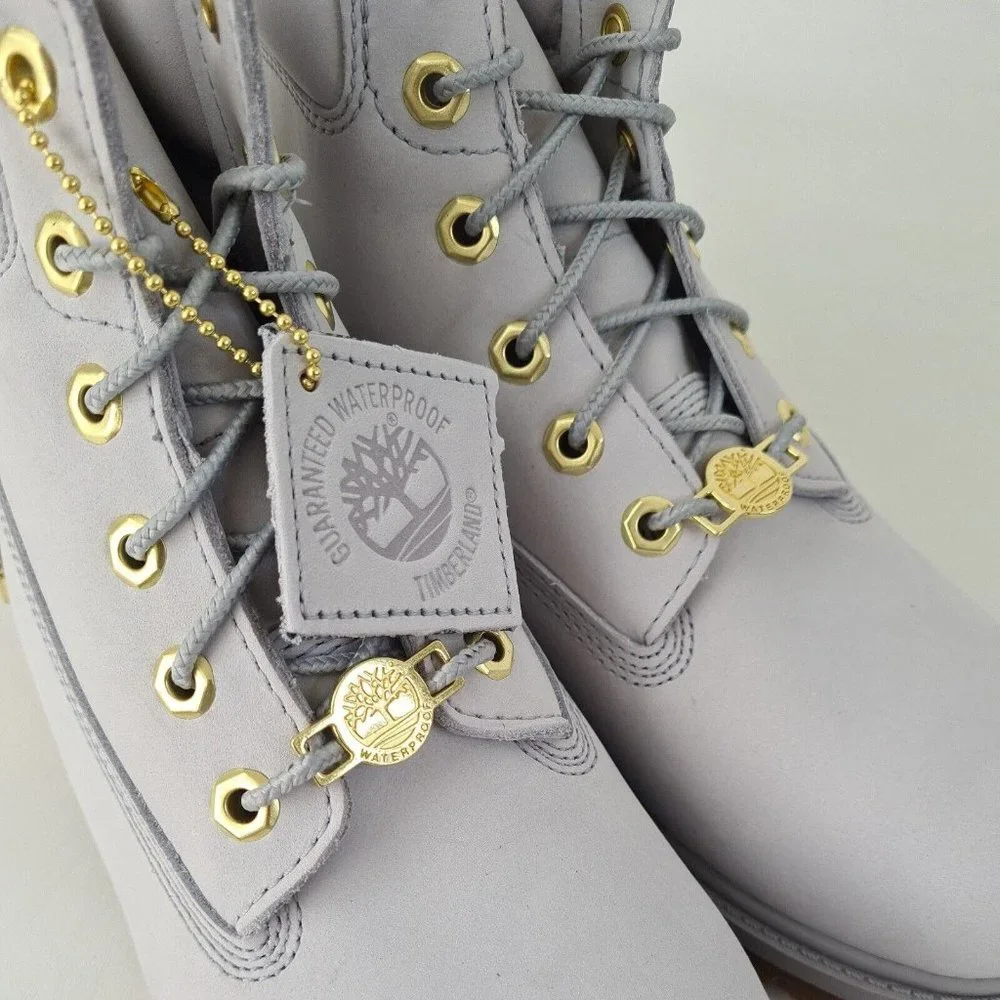 Timberland 6IN PREMIUM Junior Grey Waterproof Boots - Picture 10 of 12